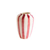 Funky Flower vaas medium strepen roze - Val pottery