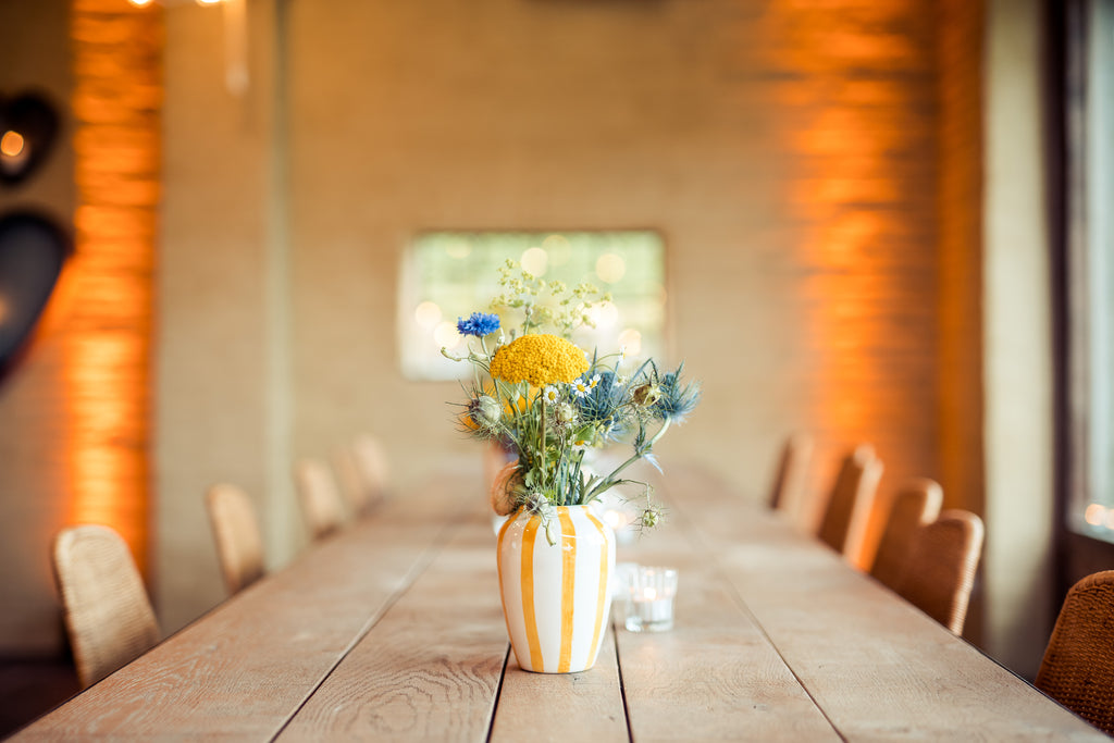 Funky flower vaas strepen small