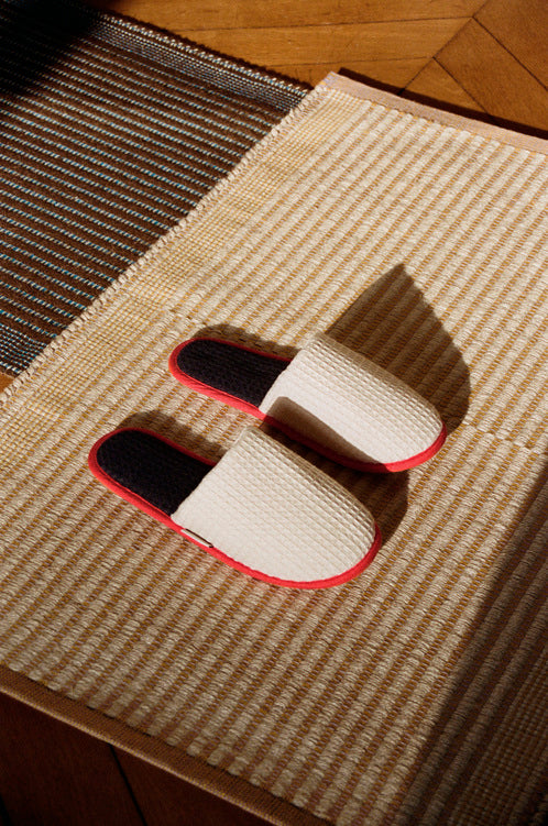 Waffle slippers cream multi - SALE