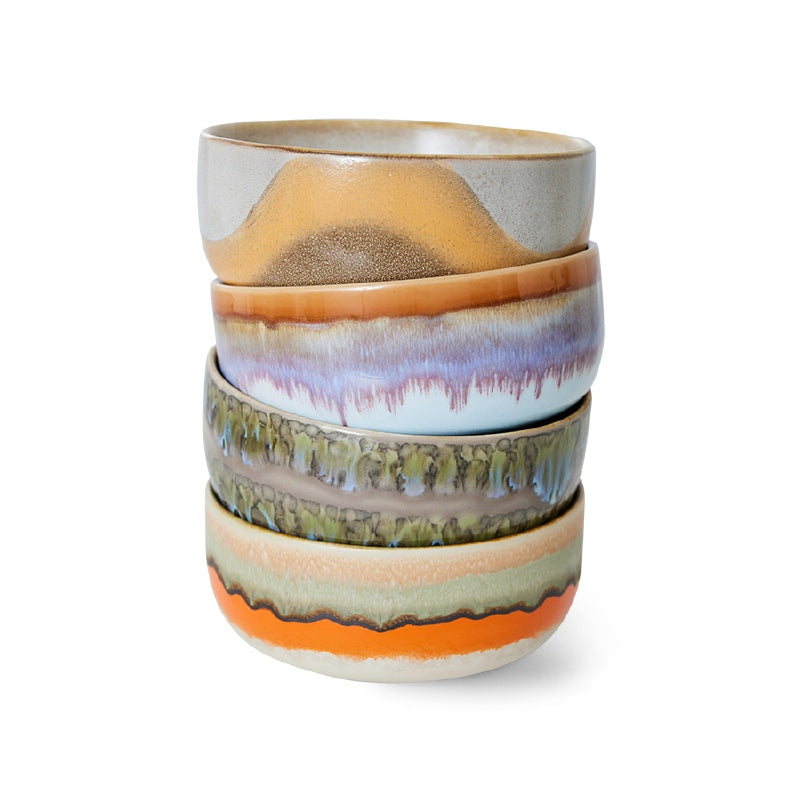 HK Living - 70s Dessert bowl kommen Reef set van 4