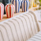 Toonzaalmodel Palissade cord dining bank wit