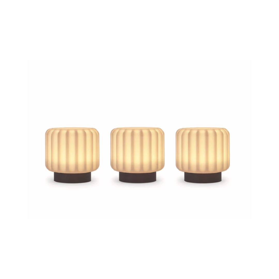 Dentelles tafellamp 9cm oplaadbaar earth set van 3