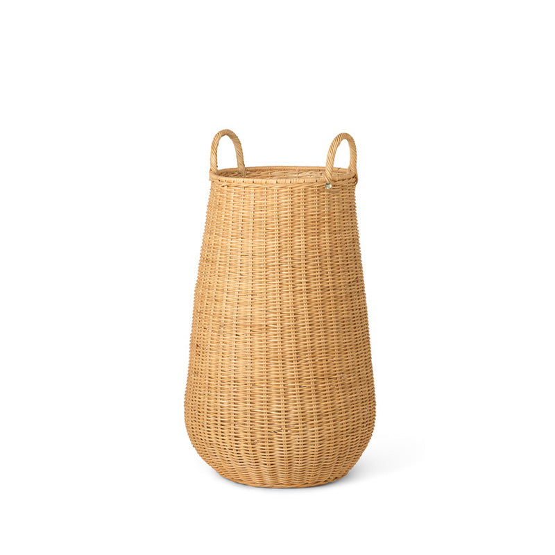 Gevlochten rotan wasmand hoog