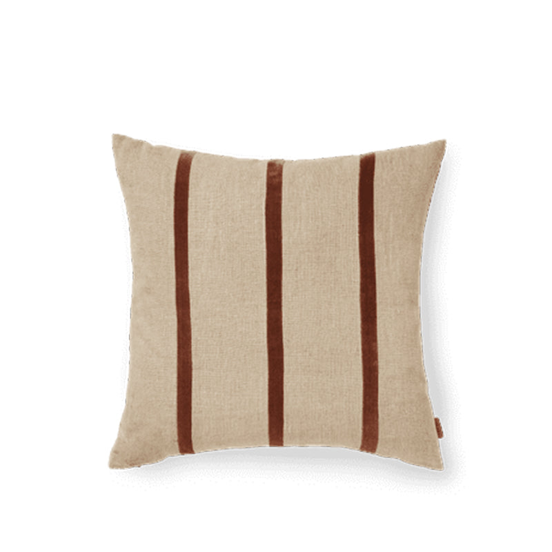 Senti kussen stripe linnen bruin