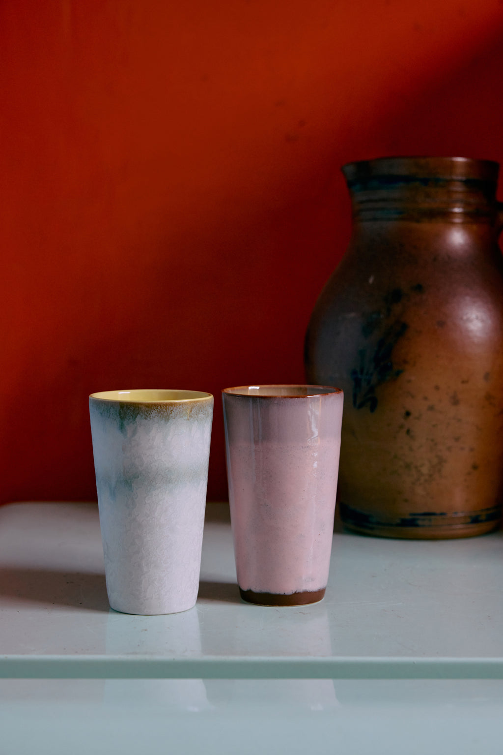 70s Latte fresco mokken set van 2