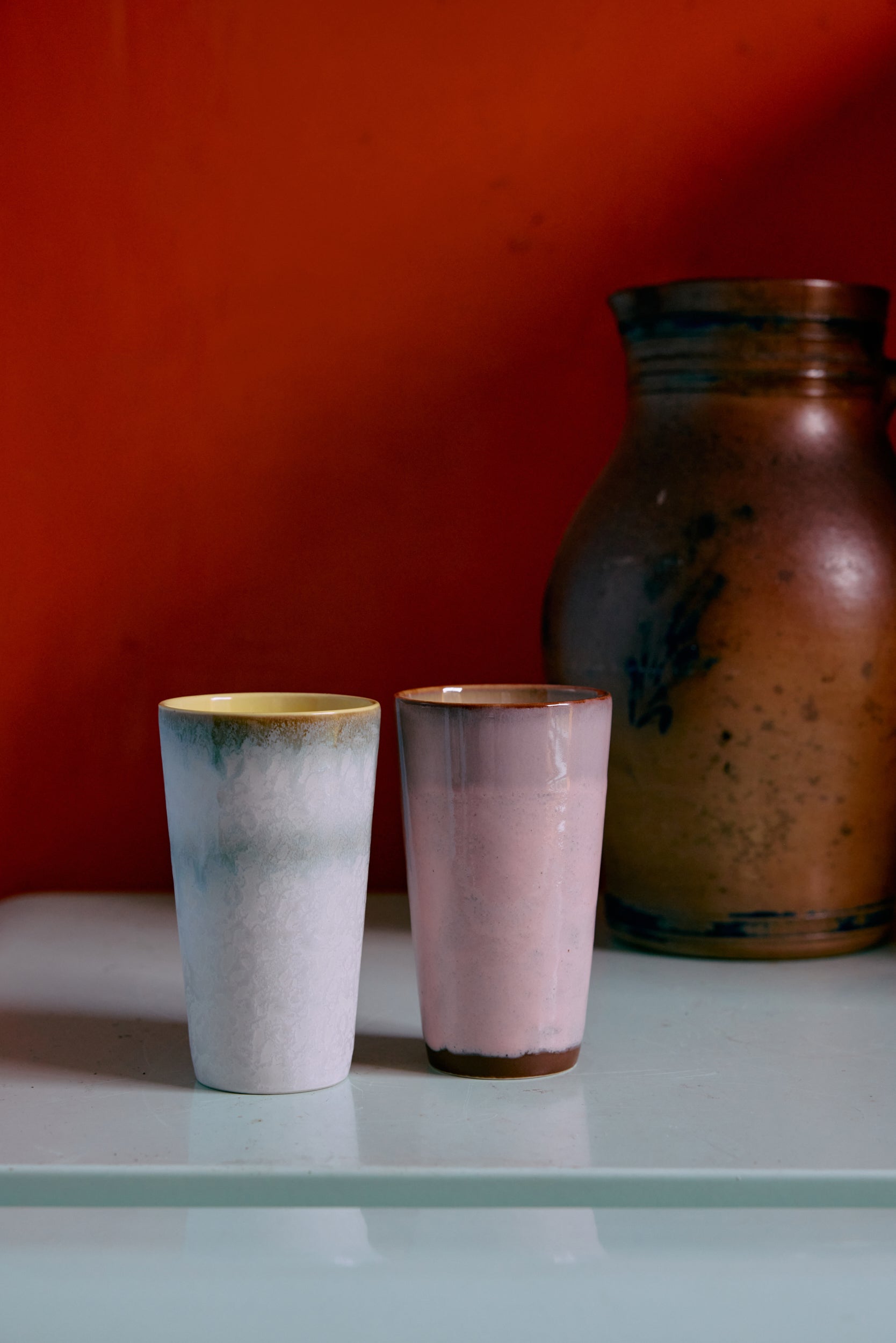 70s Latte fresco mokken set van 2