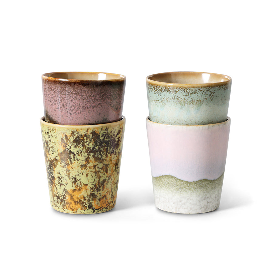 70s Koffiemokken serendipity set van 4