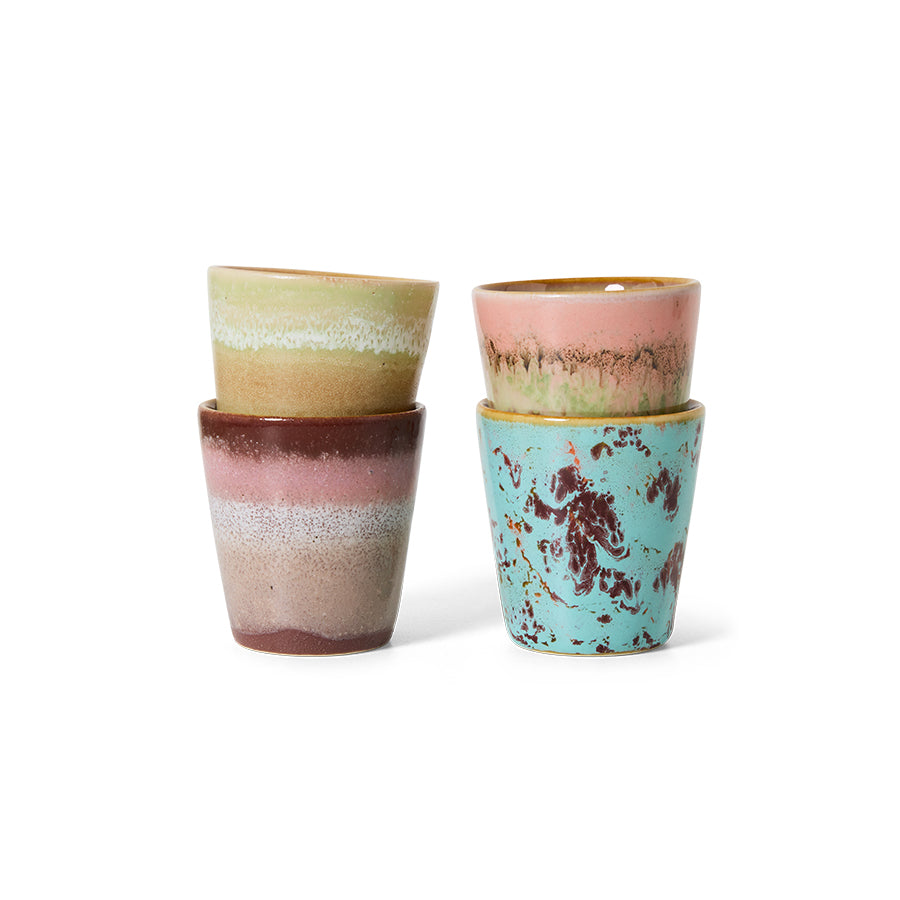 70s Ristretto mokken futurism set van 4