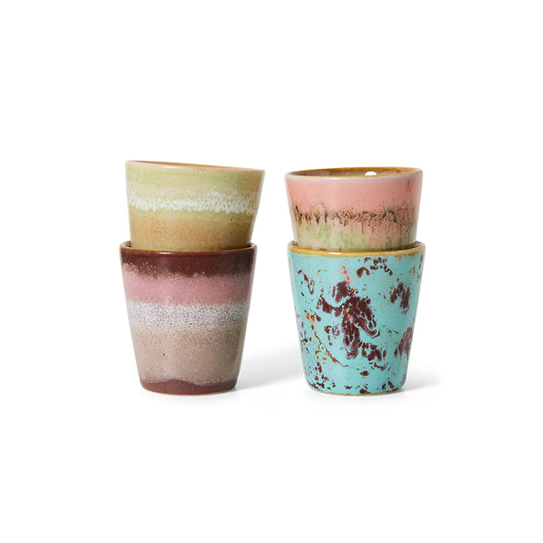 70s Ristretto mokken futurism set van 4