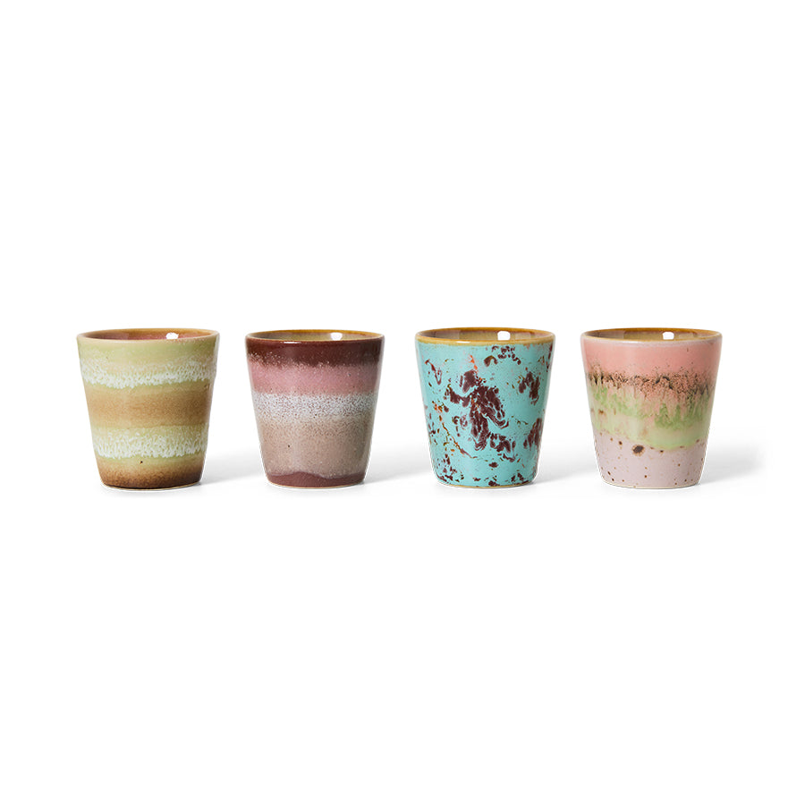 70s Ristretto mokken futurism set van 4
