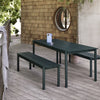 Toonzaalmodel Linear Steel tafel 200cm groen met bank