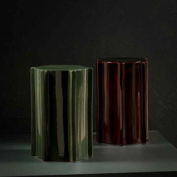 Toonzaalmodel Pawn bijzettafel geometrisch 02 keramiek groen