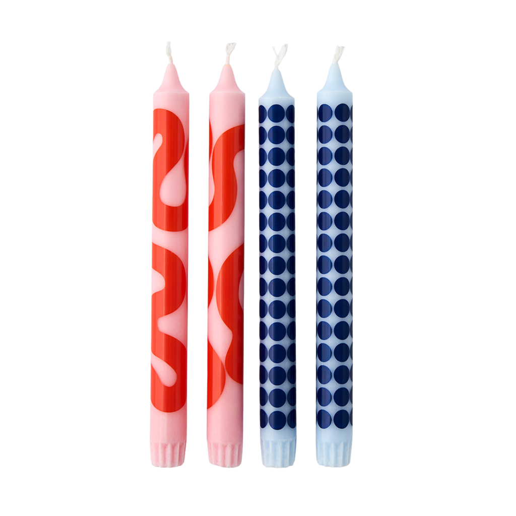 Patroonkaarsen set van 4
