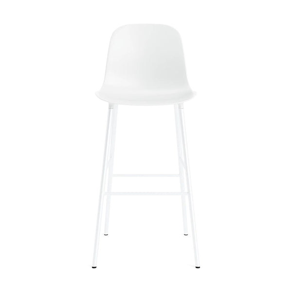 Form Bar Chair Barkruk met rugleuning - staal en wit