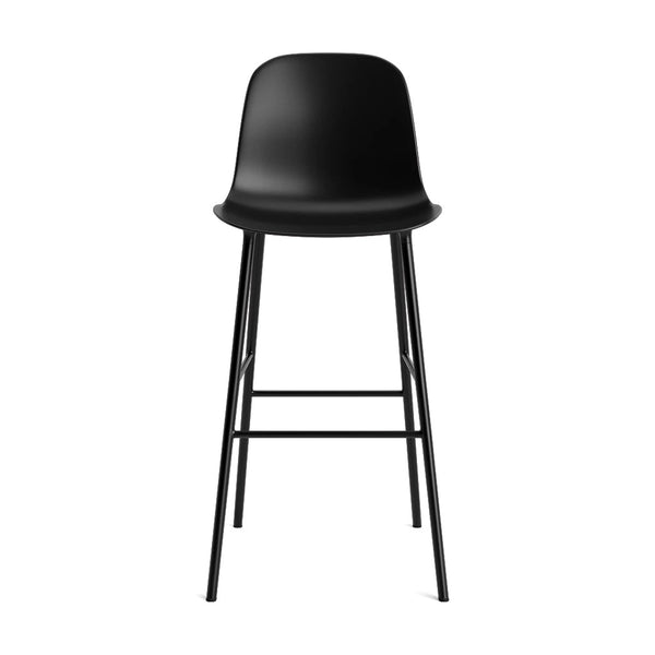 Form Bar Chair Barkruk met rugleuning - staal en zwart