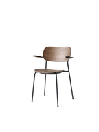 Menu - Co dining stoel met armleuning - stalen poten - hout