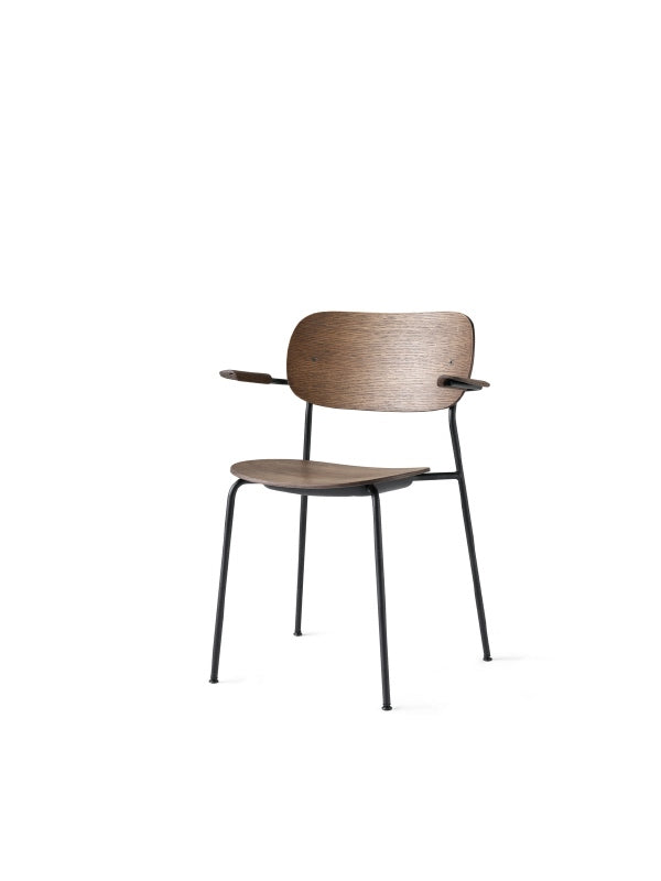 Menu - Co dining stoel met armleuning - stalen poten - hout