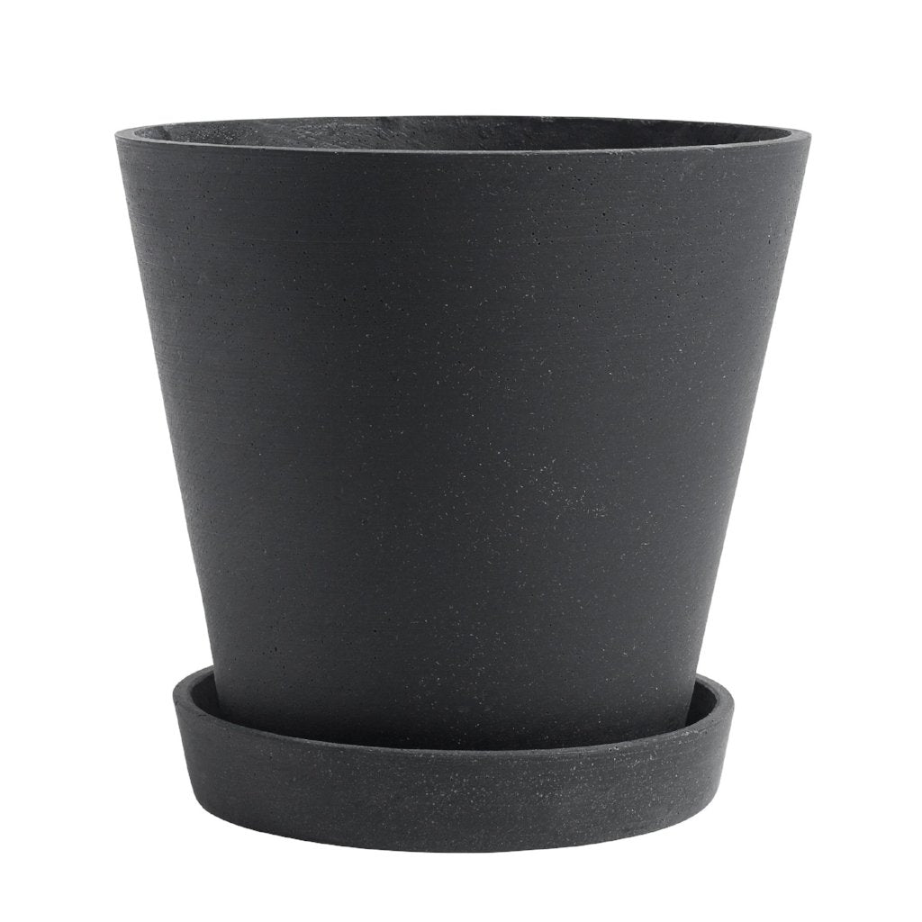 Flowerpot Bloempot met schotel - XL - zwart