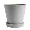 Flowerpot Bloempot met schotel - XL - grijs