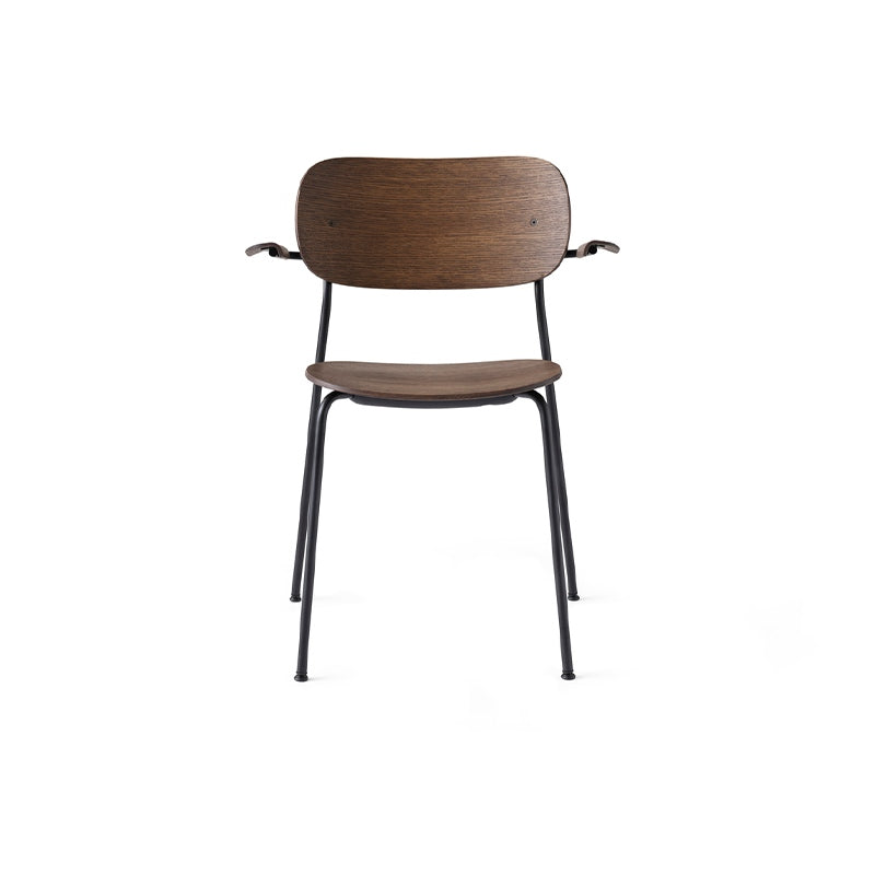 Menu - Co dining stoel met armleuning - stalen poten - hout