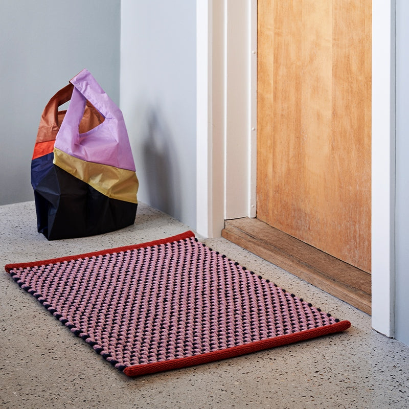 Deurmat Roze HAY jute en wol lifestyle