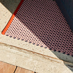 Deurmat Roze HAY jute en wol detail