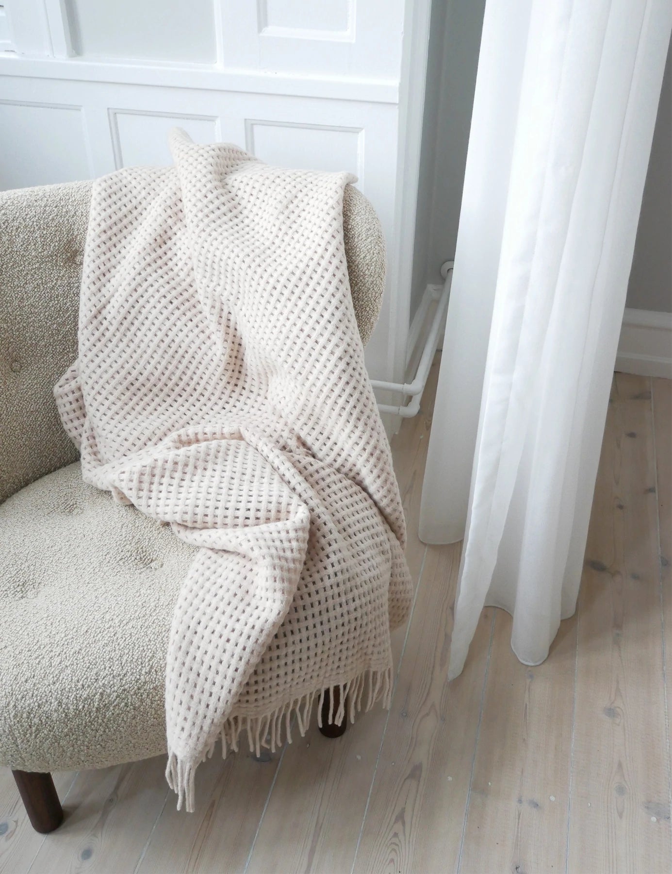 Basket plaid wol beige