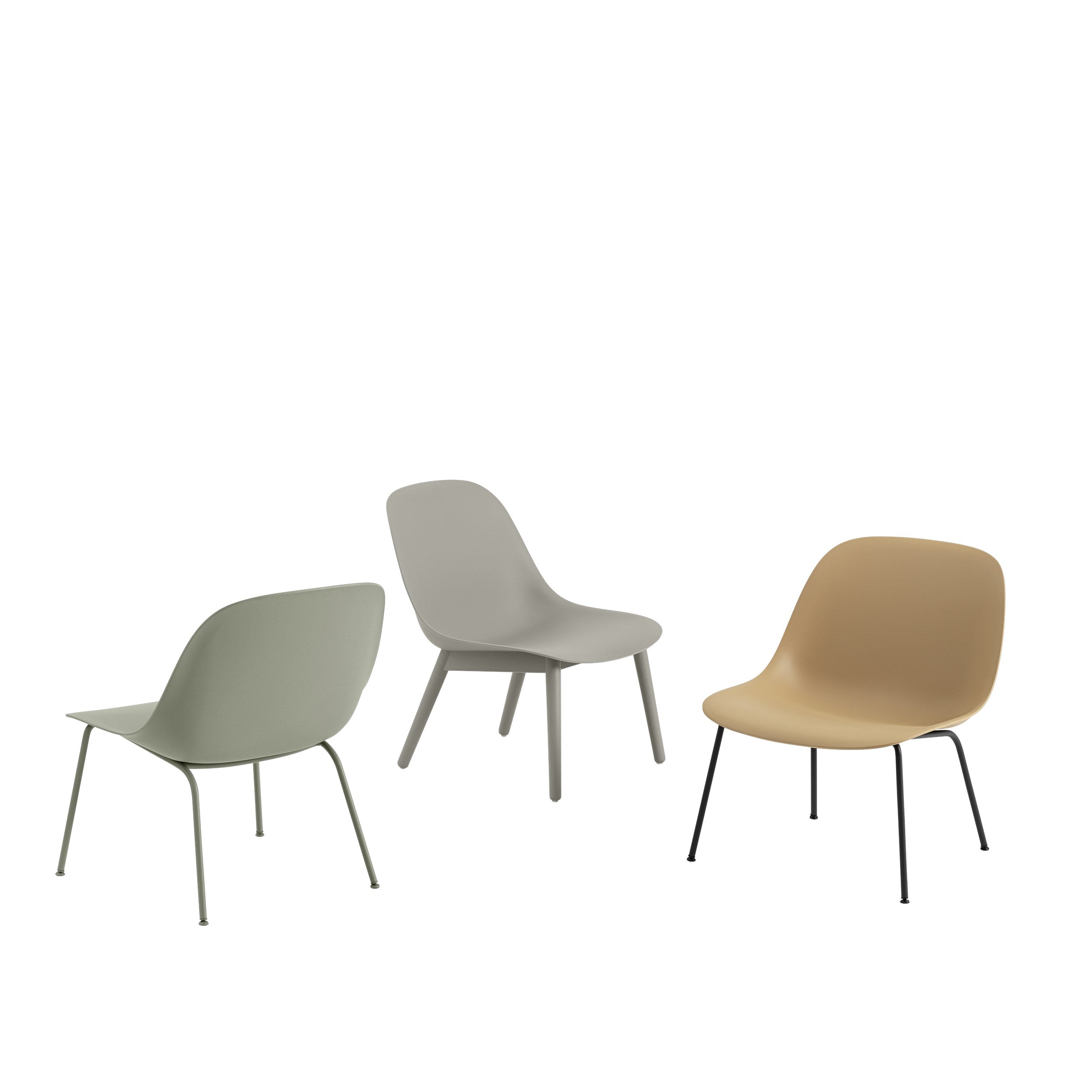 Fiber loungestoel - stalen poten
