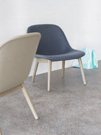 Fiber loungestoel - houten poten - stof