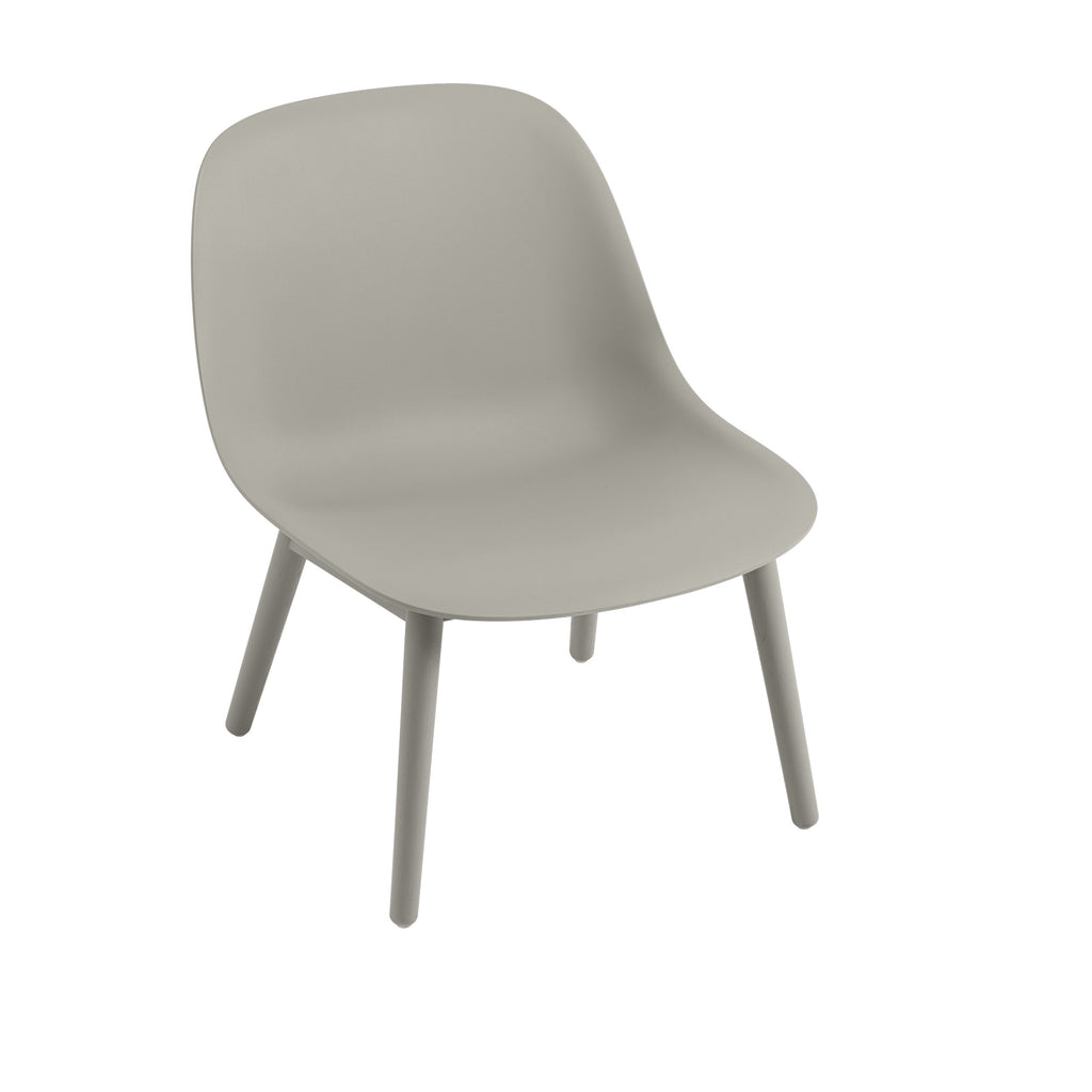 Fiber loungestoel - houten poten