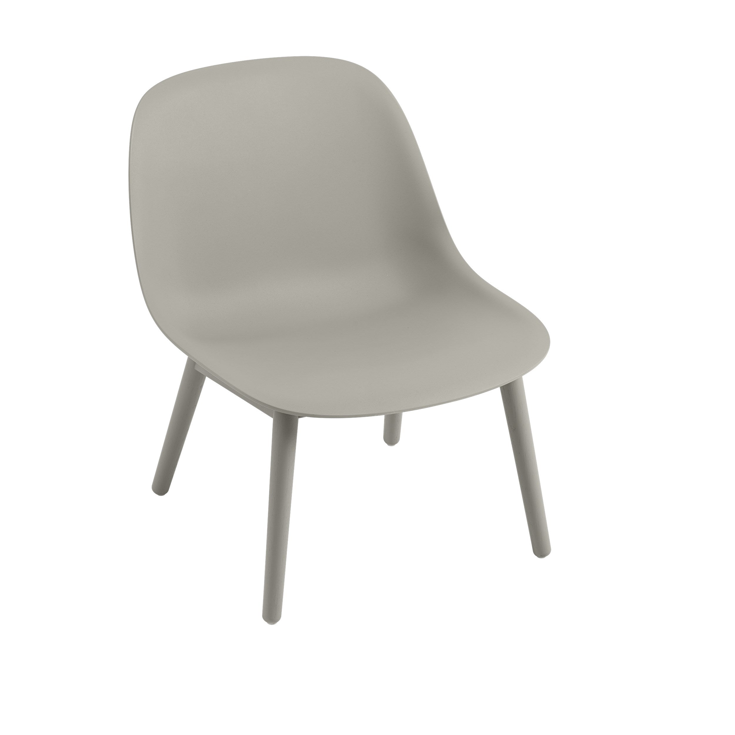 Fiber loungestoel - houten poten