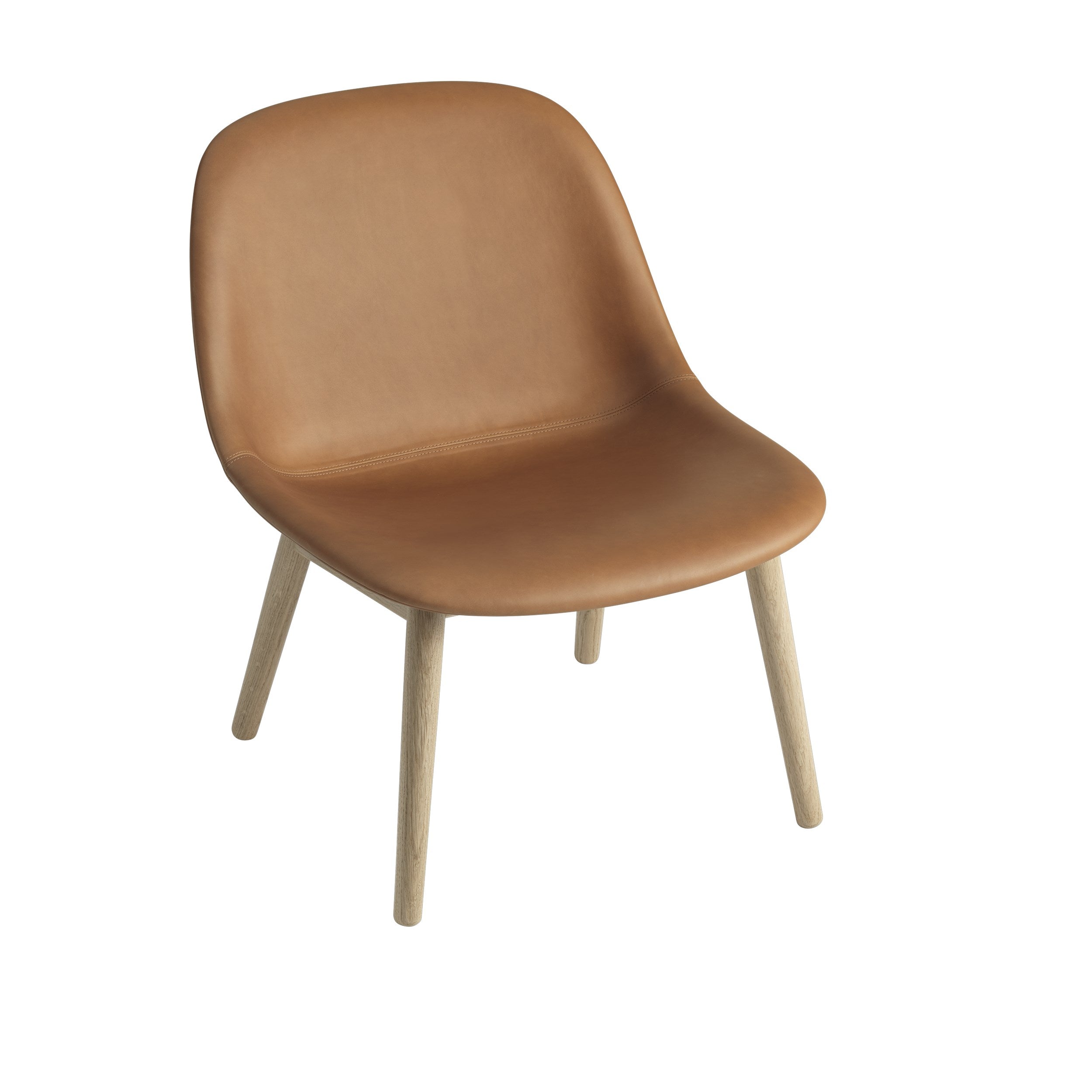 Fiber loungestoel - houten poten - stof