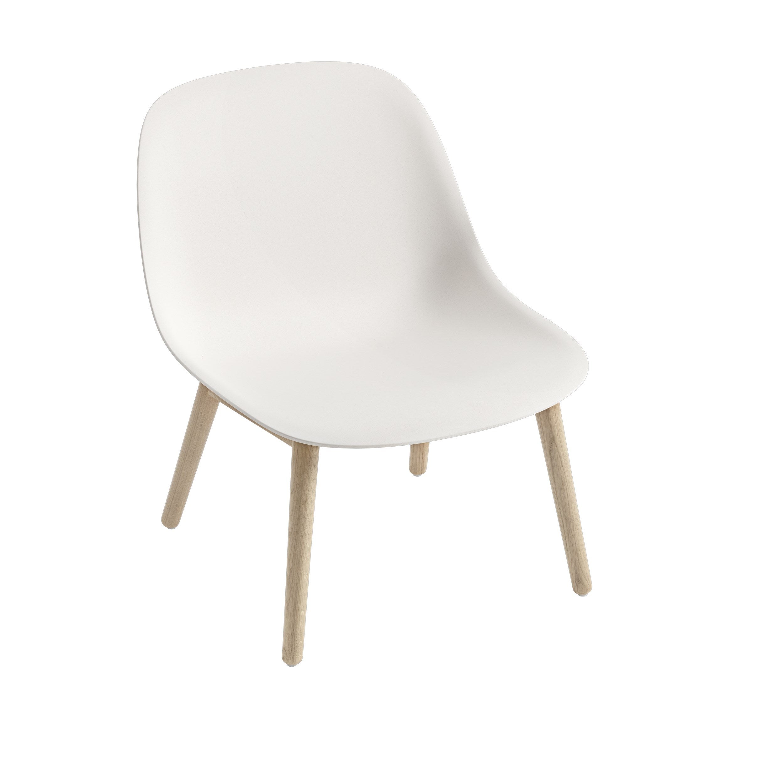 Fiber loungestoel - houten poten