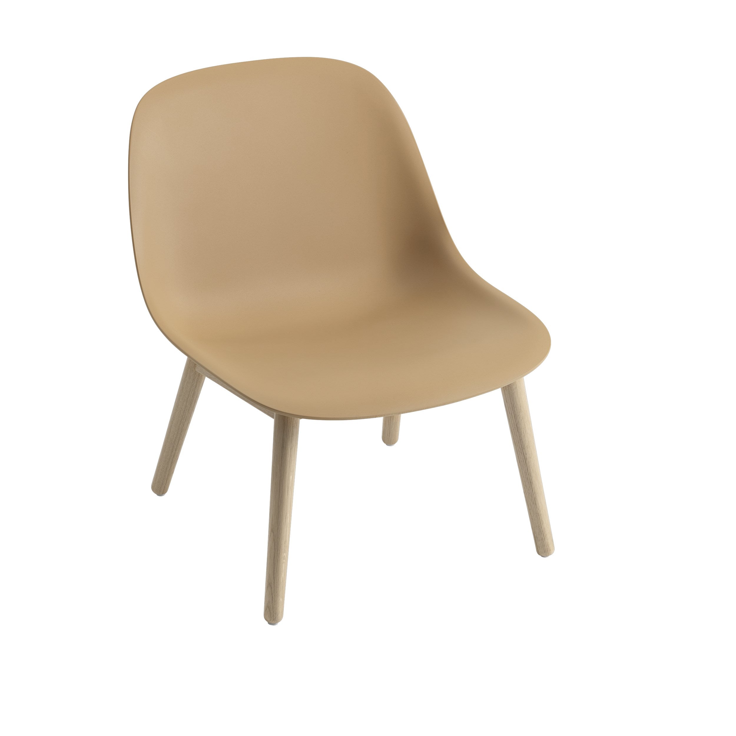 Fiber loungestoel - houten poten
