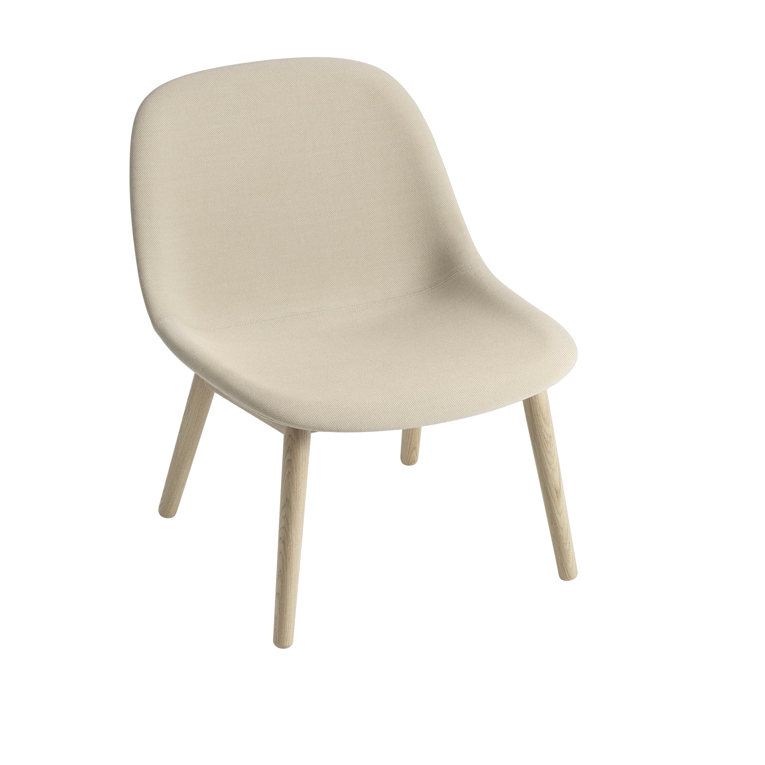 Fiber loungestoel - houten poten - stof