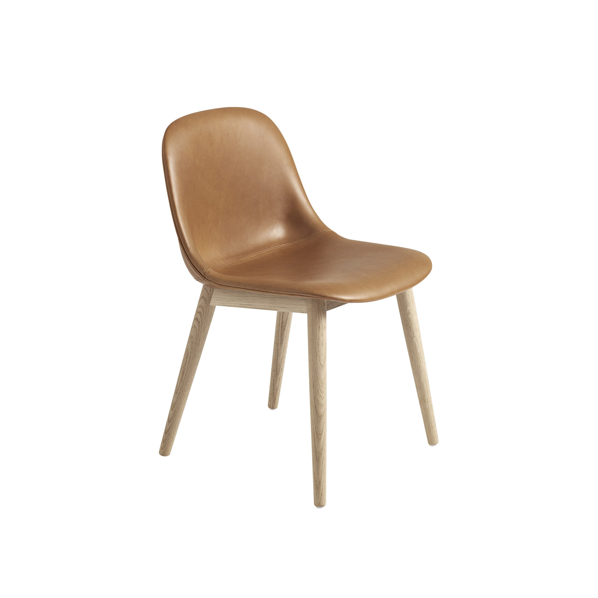 Fiber stoel - houten poten - stof