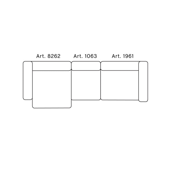 Mags Sofa met brede chaise longue gesloten