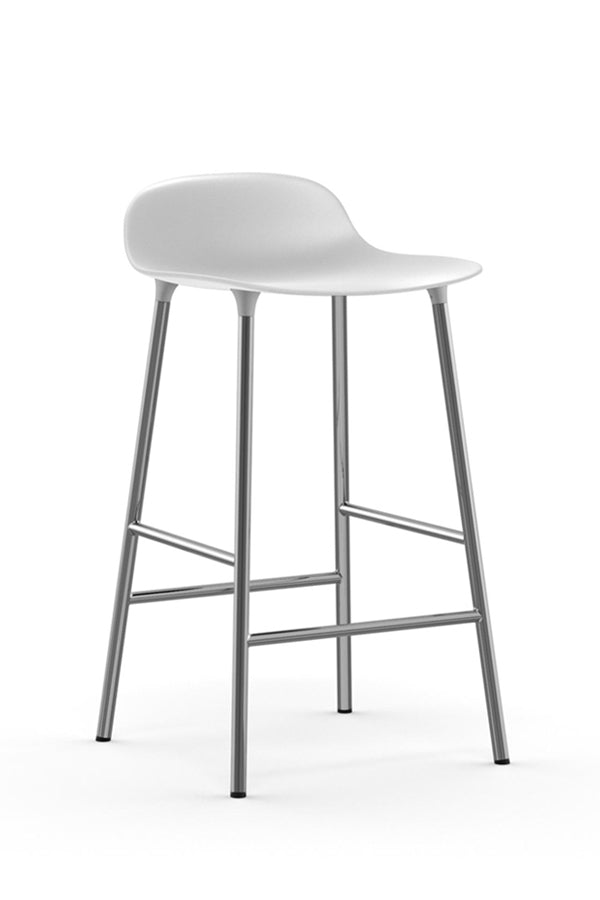 Form Barstool Barkruk - chroom en wit