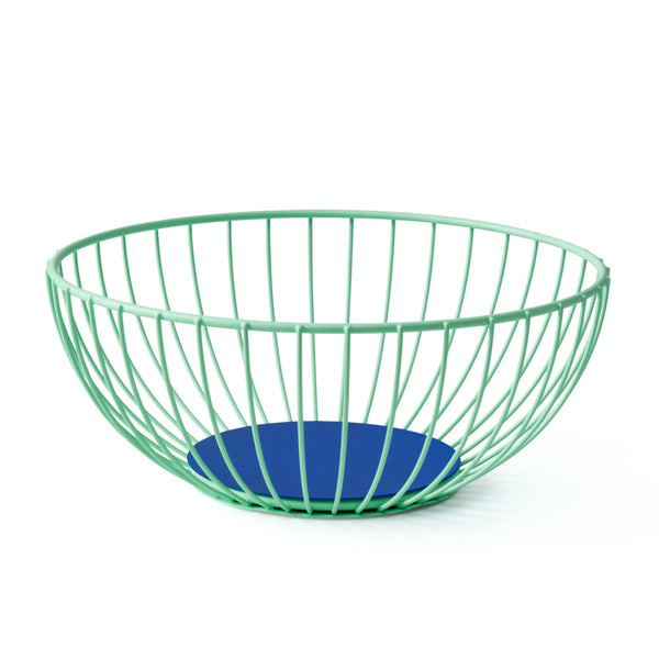 Large mint Iris wire basket mand