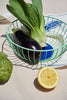 Large mint Iris wire basket mand