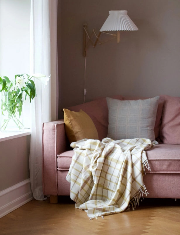 ELVANG - Tweed plaid wol geel