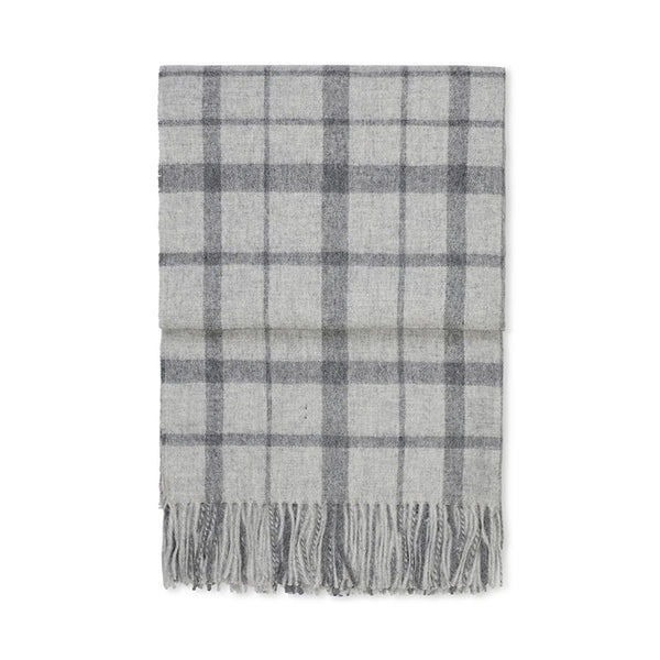 ELVANG - Tweed plaid wol grijs