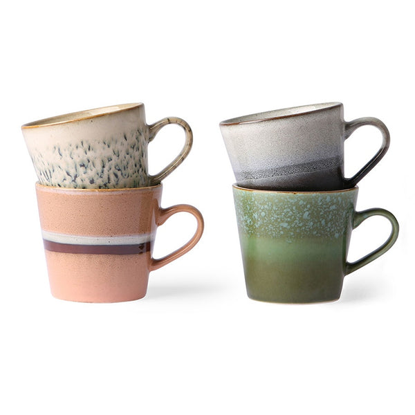 HK living - 70s Cappuccino mokken set van 4