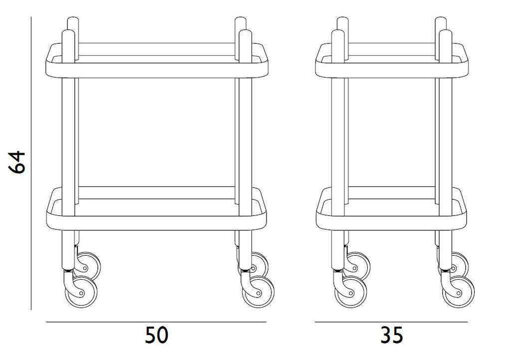 Block tafel op wielen