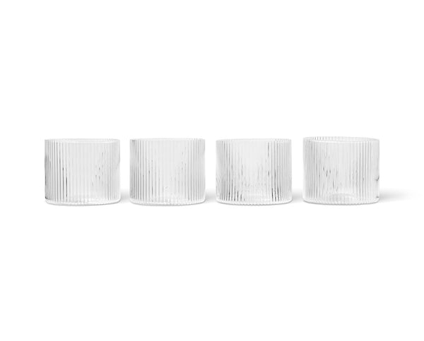 Ripple glazen laag set van 4