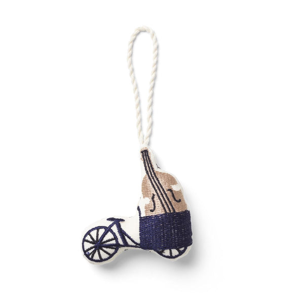 Copenhagen kersthanger geborduurd fiets