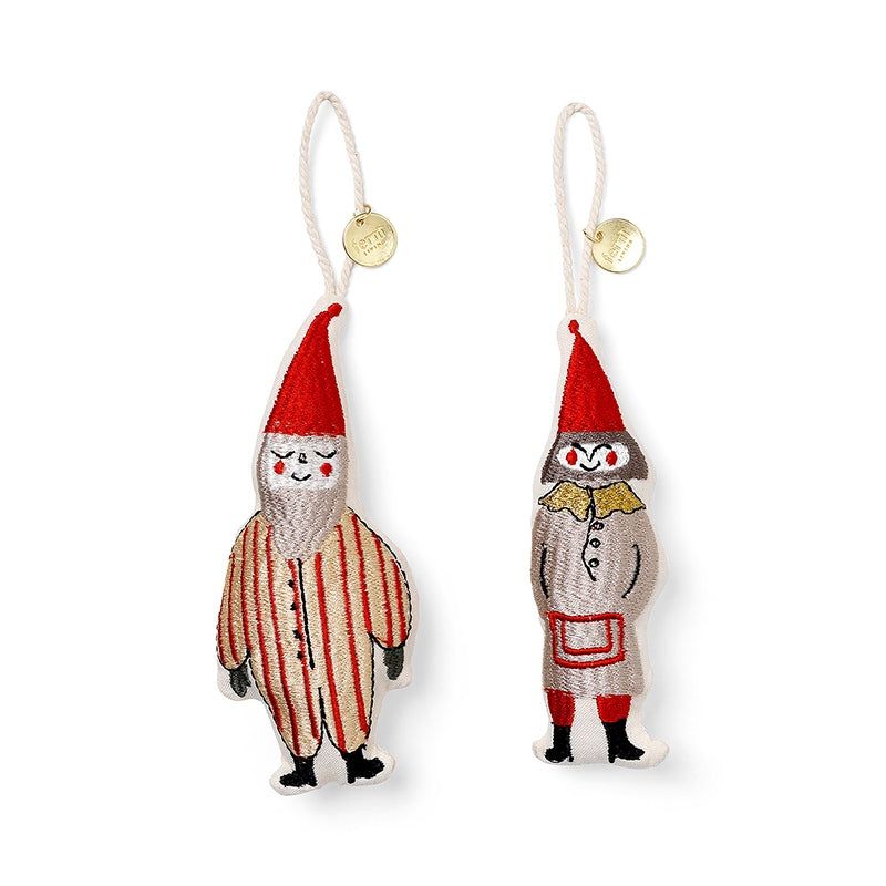 Ferm LIVING - kersthanger Elfenpaar - Set of 2 - gestreept
