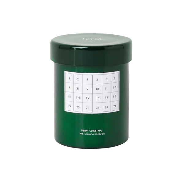 Geurkaars kalender kerst groen