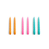 Twist Kaarsen set van 6 - Tangerine/darkpink/greenaqua