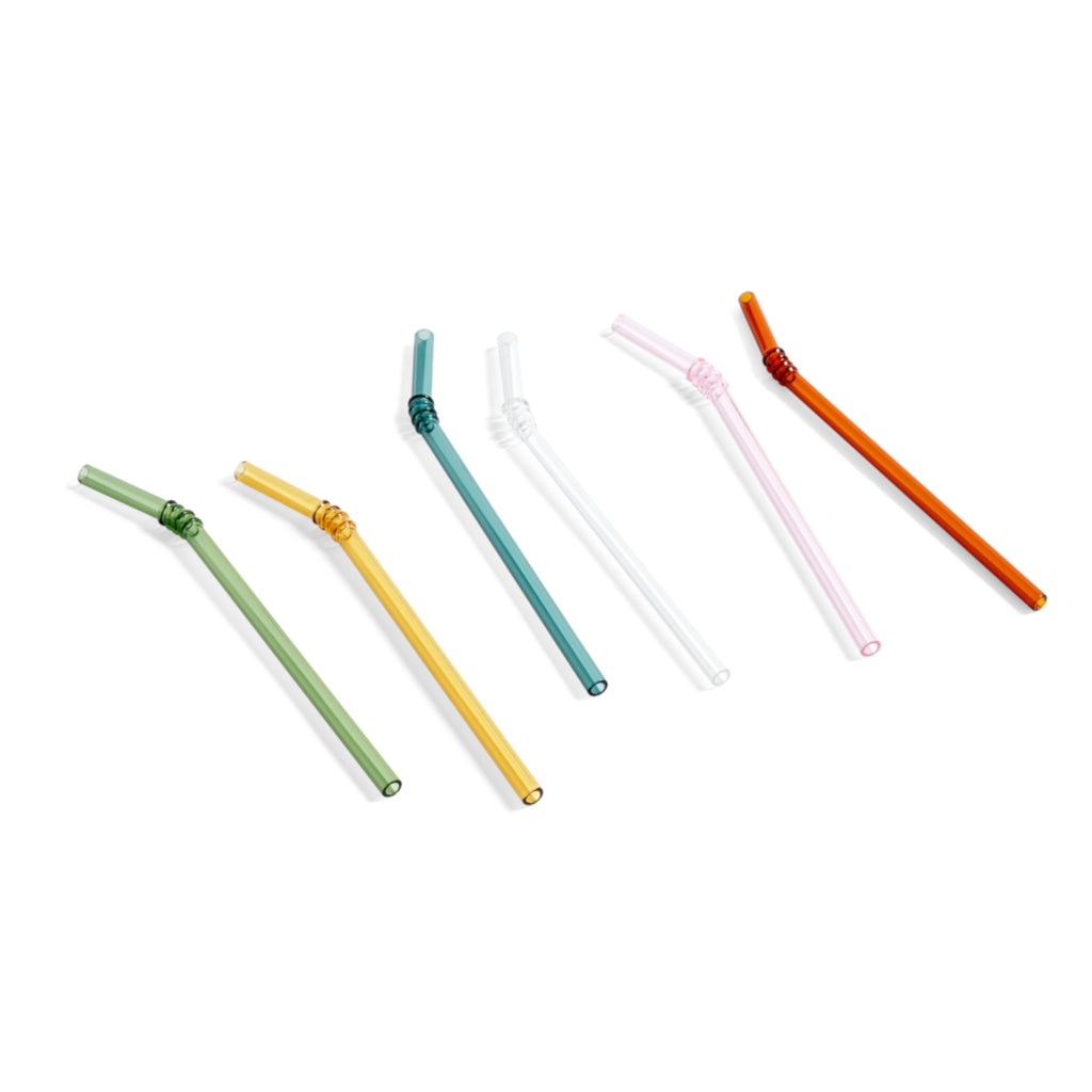 Sip swirl glazen rietjes set van 6